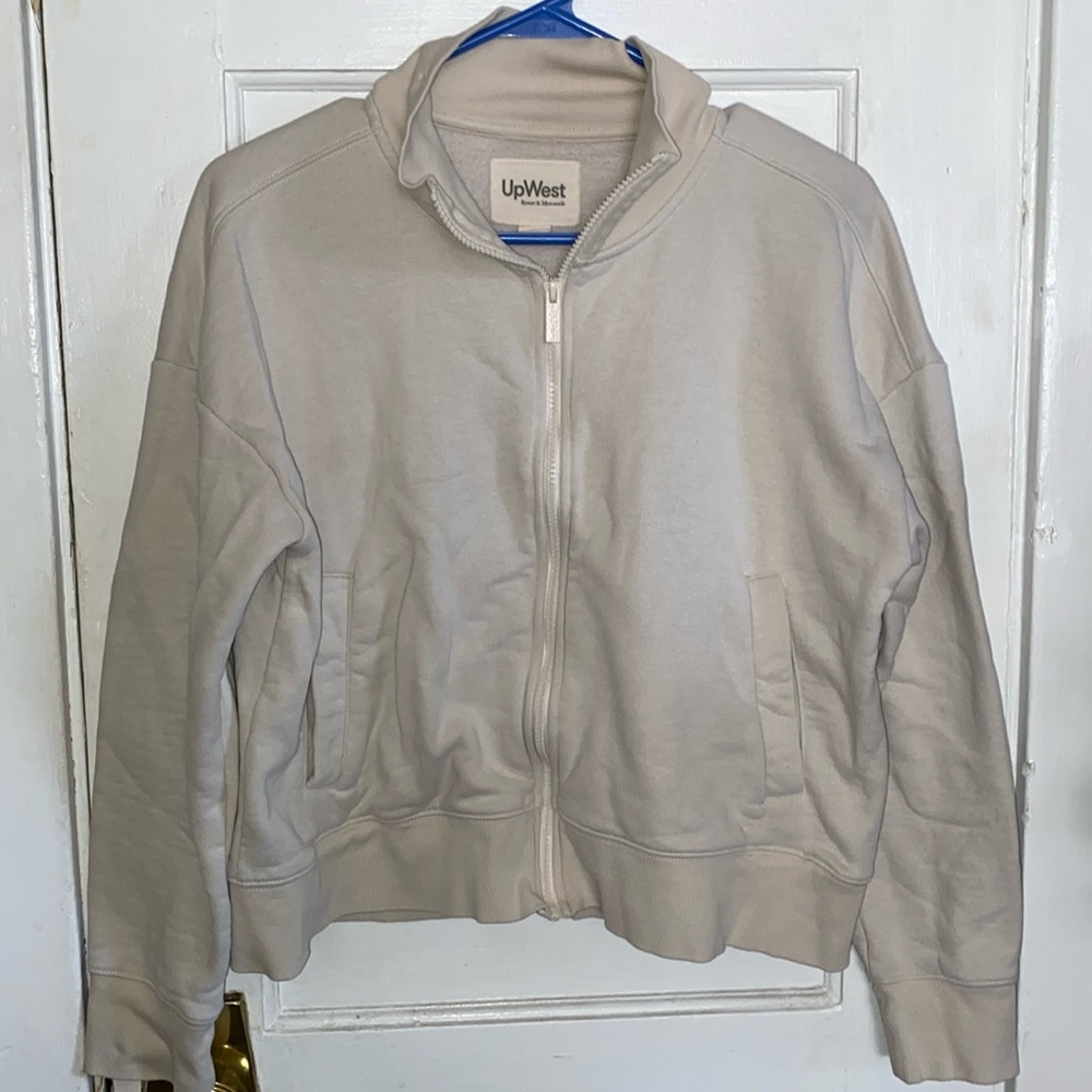 Up West Neutral Cropped Layering Zipped Sweater/ Jacket Size Medium